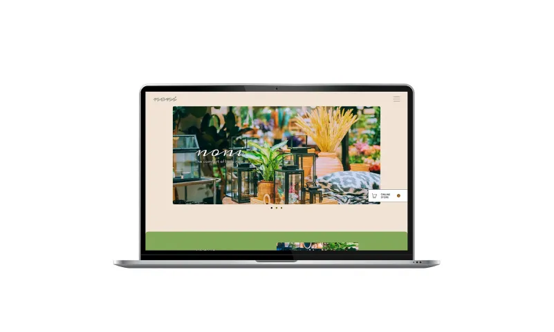 PCに映されたnoniトップページ