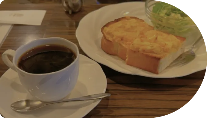 コーヒーと軽食