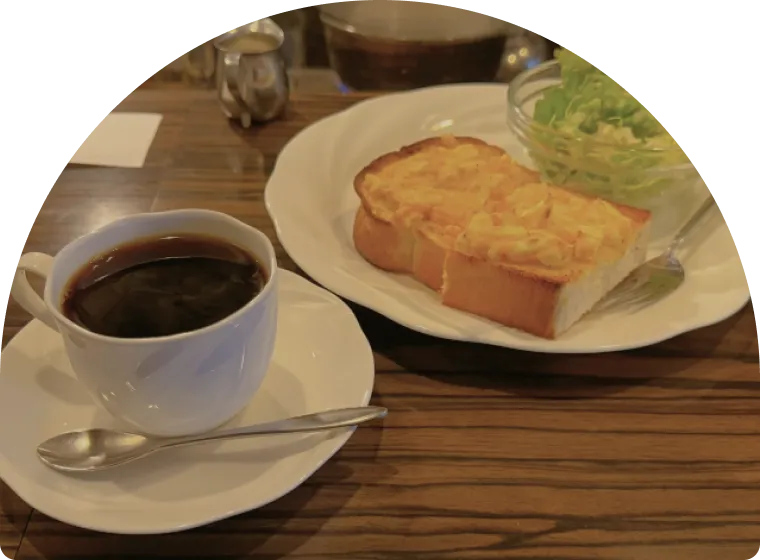 コーヒーと軽食