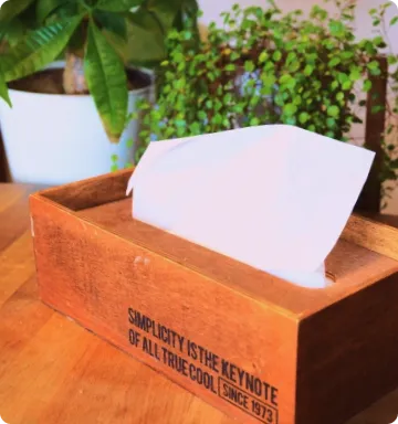 ティッシュケースに入ったティッシュ